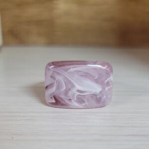 SMOKEY PURPLE SWIRL RING, METAL FREE